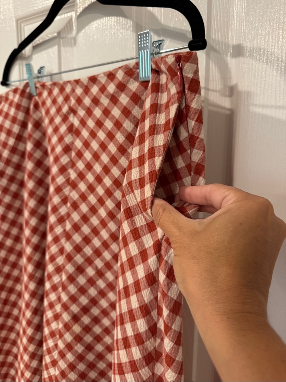 Zara Gingham Two-Piece Set – Smocked Crop Top + Midi Skirt – Size M - Picture 4 of 9
